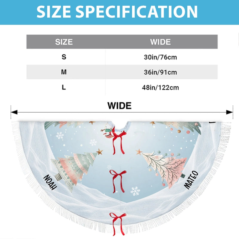 Christmas Tree Family - Custom Christmas Decor - Personalized Christmas Tree Skirt