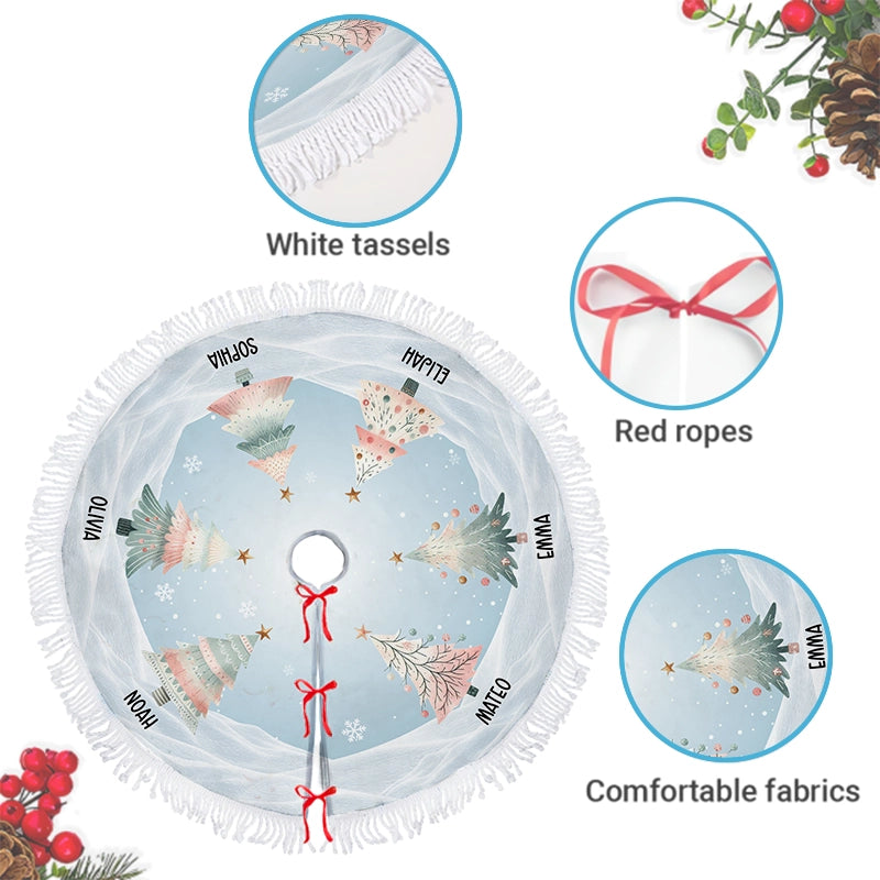 Christmas Tree Family - Custom Christmas Decor - Personalized Christmas Tree Skirt