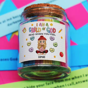 I Am A Child Of God - Encouraging Christian Gift, Hallow Grace Scripture Jar, Birthday - Personalized Bible Verse Jar
