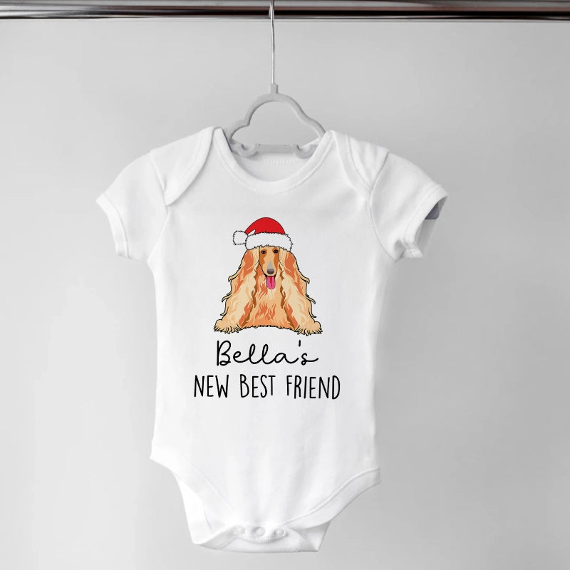 New Best Friend - Protected By Pets - Personalized Baby Onesie