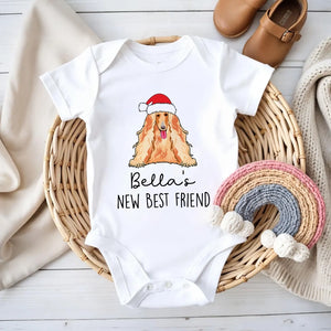 New Best Friend - Protected By Pets - Personalized Baby Onesie