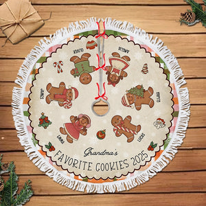 Grandma's Favorite Cookies - Christmas Gift For Grandma - Personalized Christmas Tree Skirt