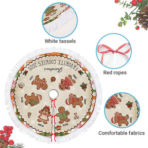 Grandma's Favorite Cookies - Christmas Gift For Grandma - Personalized Christmas Tree Skirt