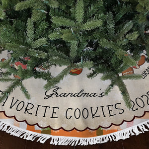 Grandma's Favorite Cookies - Christmas Gift For Grandma - Personalized Christmas Tree Skirt