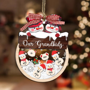 Our Grandkids Snowmans - Gift For Grandparents - Personalized 3-Layered Shaker Ornament