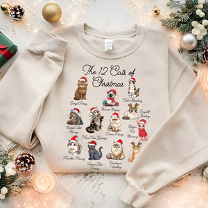 The 12 Cats Of Christmas - Gift For Cat Lovers, Pet Lovers - Personalized Sweatshirt