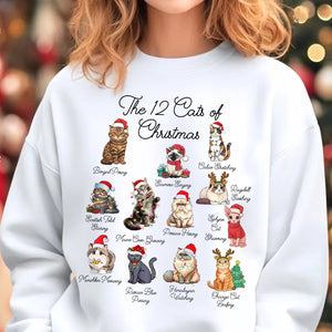 The 12 Cats Of Christmas - Gift For Cat Lovers, Pet Lovers - Personalized Sweatshirt