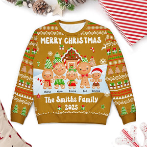 Gingerbread Family - Custom Christmas Family Gift - Personalized Ugly Sweater
