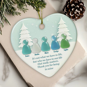 Friendship Sea Glass - Personalized Heart Ceramic Ornament