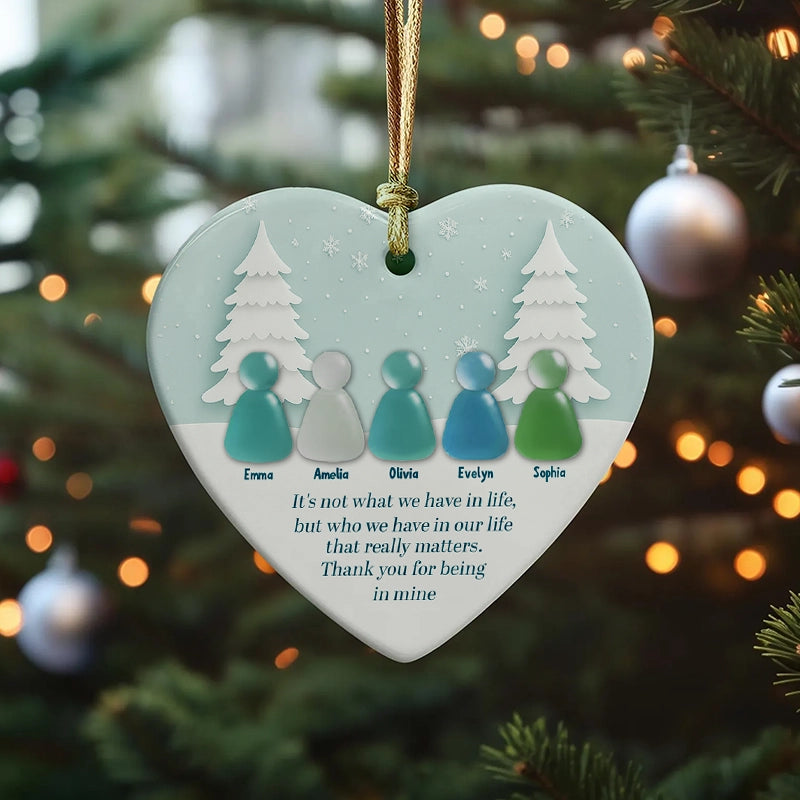 Friendship Sea Glass - Personalized Heart Ceramic Ornament