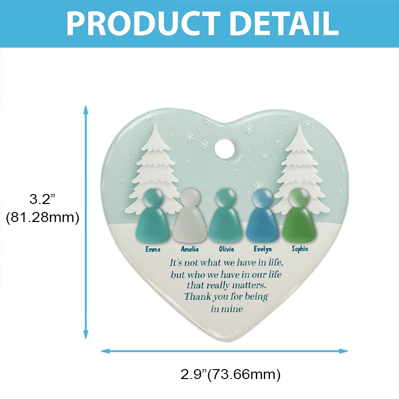 Friendship Sea Glass - Personalized Heart Ceramic Ornament