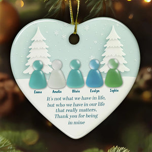 Friendship Sea Glass - Personalized Heart Ceramic Ornament