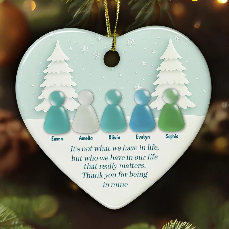 Friendship Sea Glass - Personalized Heart Ceramic Ornament