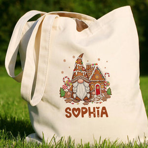 Gnome Gingerbread House - Custom Christmas Gift - Personalized Tote Bag