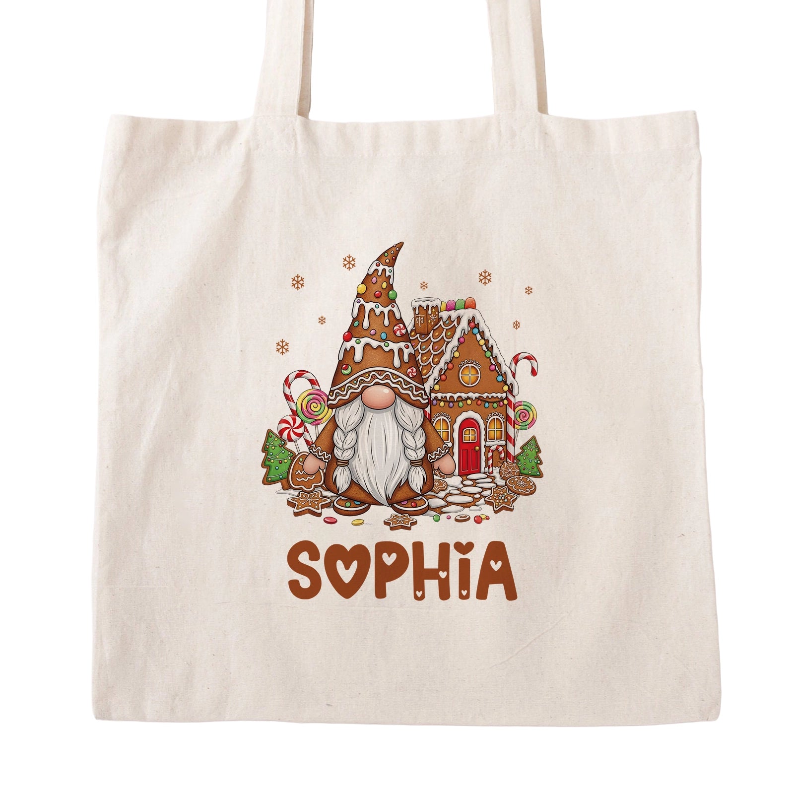 Gnome Gingerbread House - Custom Christmas Gift - Personalized Tote Bag