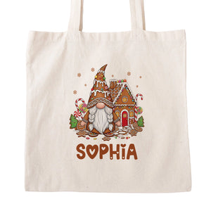 Gnome Gingerbread House - Custom Christmas Gift - Personalized Tote Bag