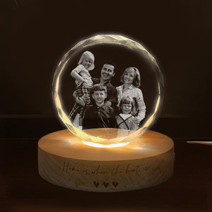 Home Is Where The Heart Is - Personalized Crystal Night Light