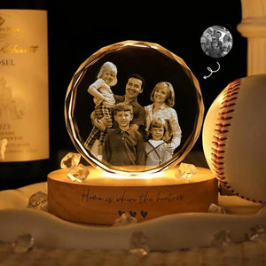 Home Is Where The Heart Is - Personalized Crystal Night Light