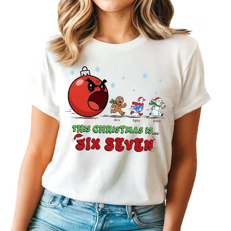 Funny Christmas Running - Personalized T-Shirt