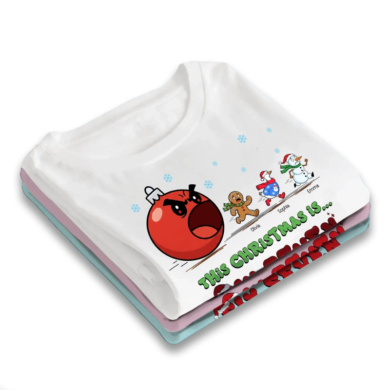 Funny Christmas Running - Personalized T-Shirt