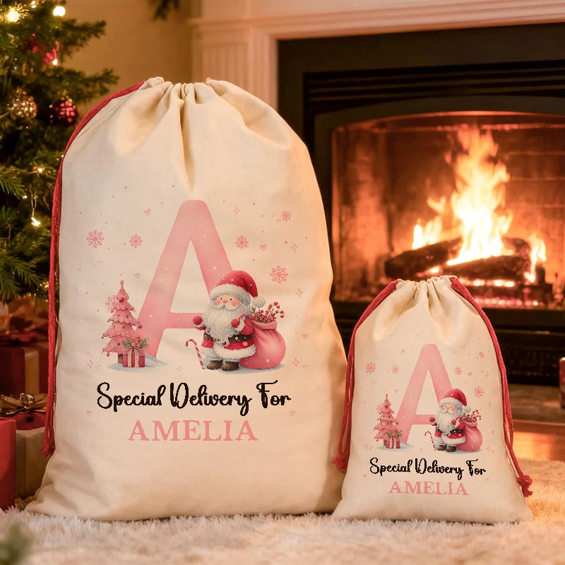 Santa Bags With Name - Santa Sack For Kids - Personalized Christmas Bag