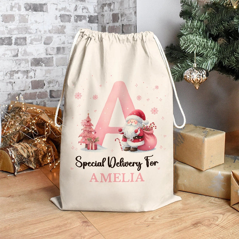 Santa Bags With Name - Santa Sack For Kids - Personalized Christmas Bag