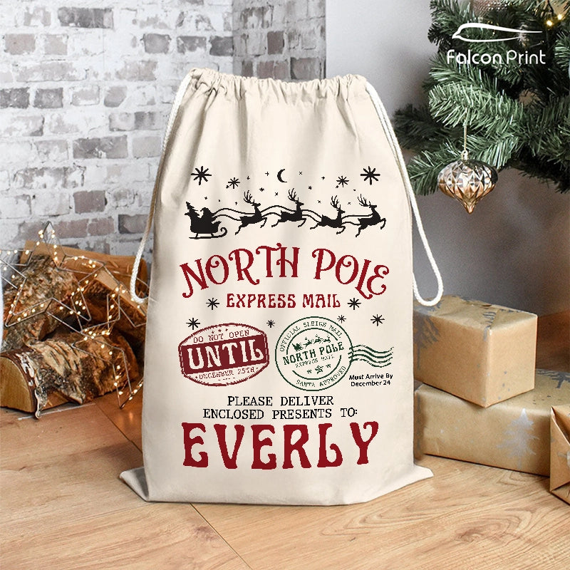 North Pole Express Mail - Christmas Gift For Kids - Personalized Christmas Bag