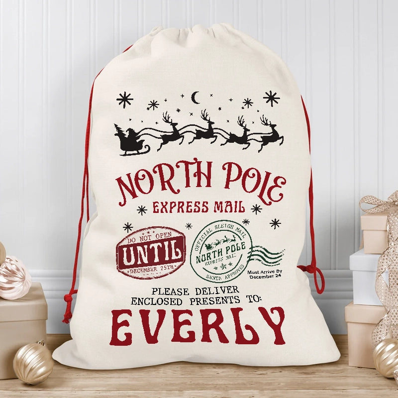 North Pole Express Mail - Christmas Gift For Kids - Personalized Christmas Bag