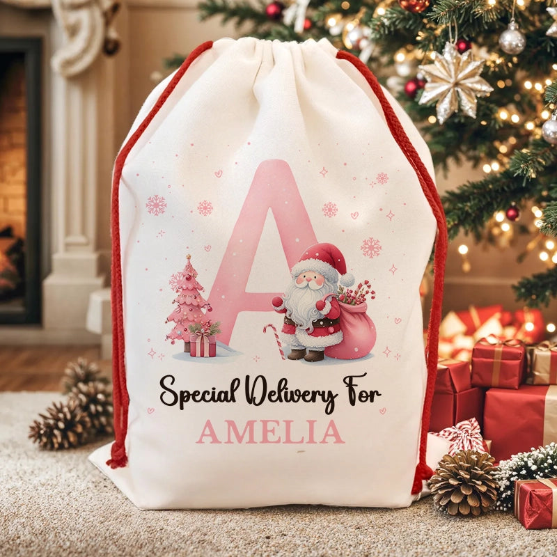 Santa Bags With Name - Santa Sack For Kids - Personalized Christmas Bag