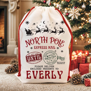 North Pole Express Mail - Christmas Gift For Kids - Personalized Christmas Bag