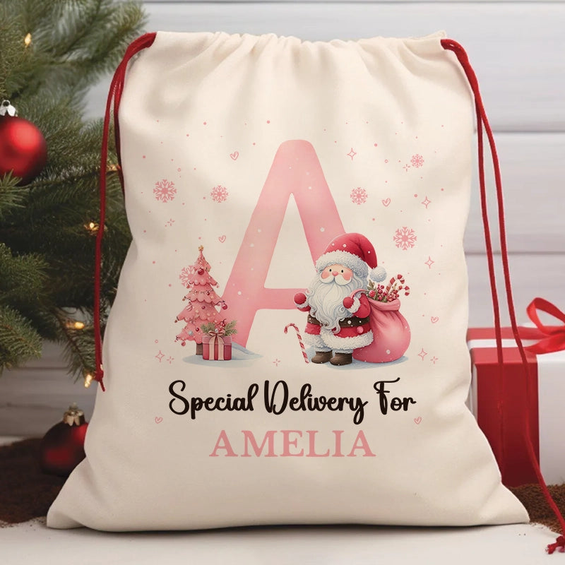Santa Bags With Name - Santa Sack For Kids - Personalized Christmas Bag