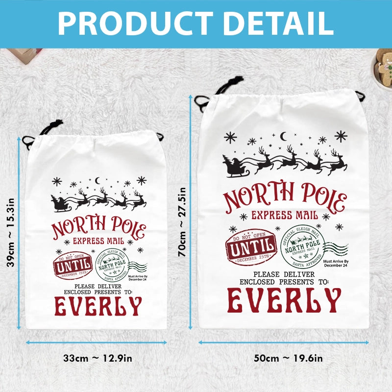 North Pole Express Mail - Christmas Gift For Kids - Personalized Christmas Bag
