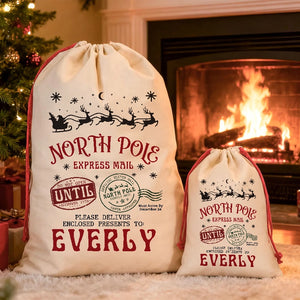 North Pole Express Mail - Christmas Gift For Kids - Personalized Christmas Bag