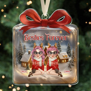 Besties Forever - Gift For Bestie, Friends, Sisters - Personalized Acrylic Ornament