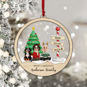 Family Christmas 2025 - Personalized 2-Layered Mix Ornament