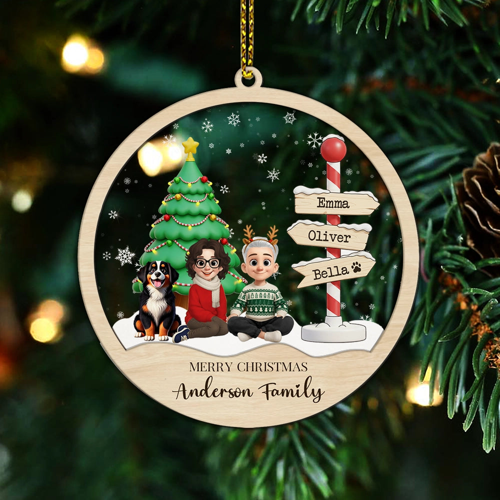 Family Christmas 2025 - Personalized 2-Layered Mix Ornament