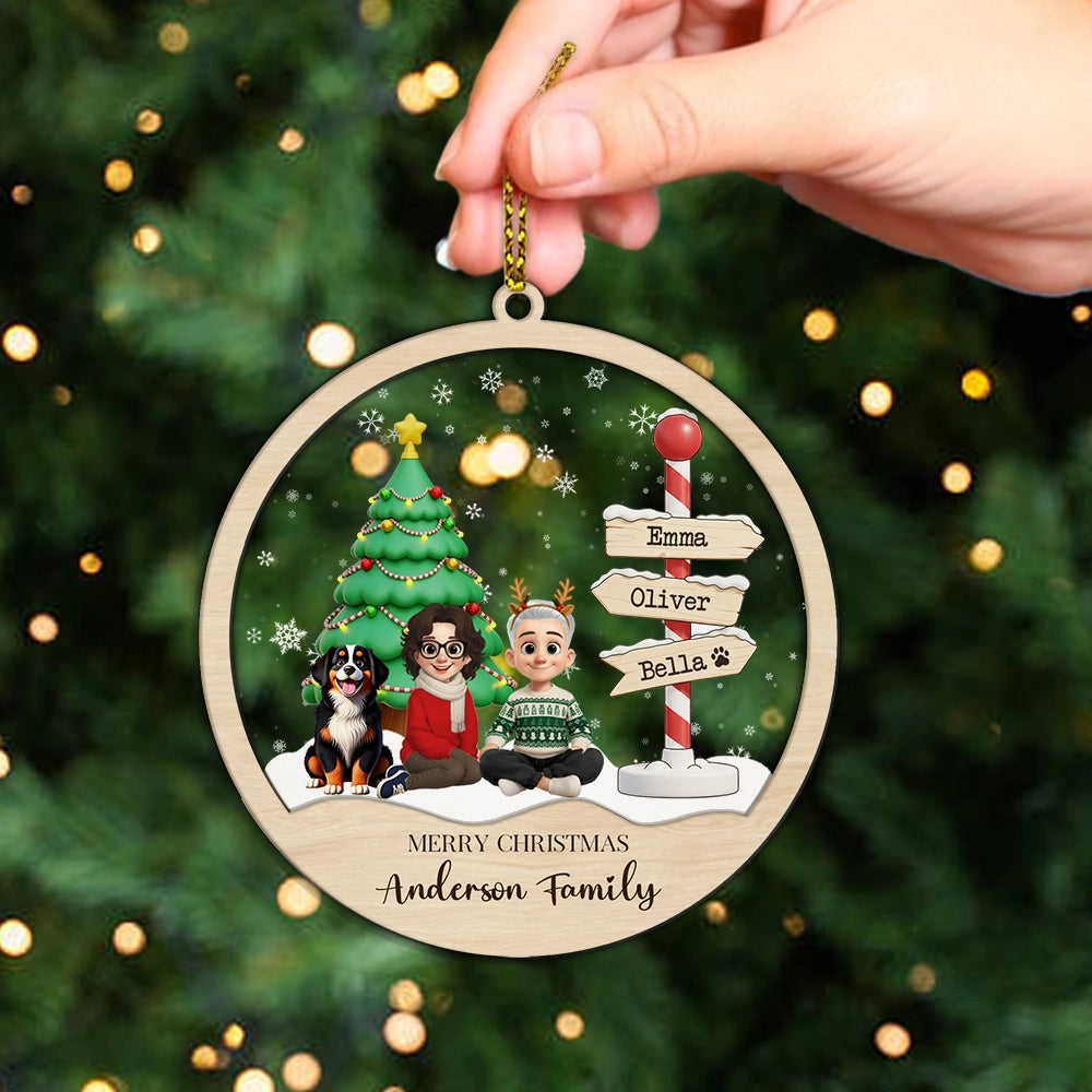 Family Christmas 2025 - Personalized 2-Layered Mix Ornament