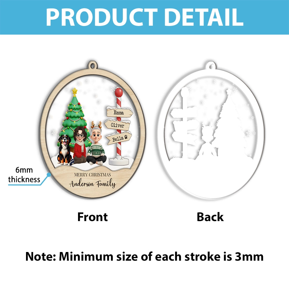 Family Christmas 2025 - Personalized 2-Layered Mix Ornament