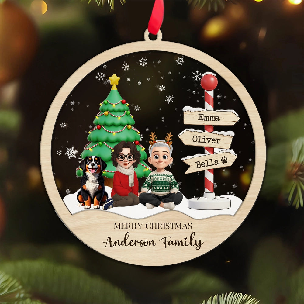 Family Christmas 2025 - Personalized 2-Layered Mix Ornament