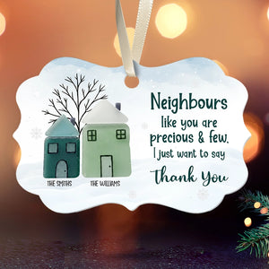 Thank You Neighbours - Sea Glass Appreciation Gift - Personalized Medallion Shaped Ceramic Ornament