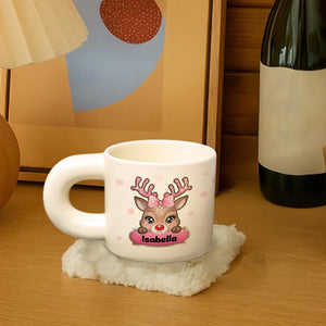 Cute Deer - Christmas Children's Hot Chocolate Mug - Personalized Chunky Mug