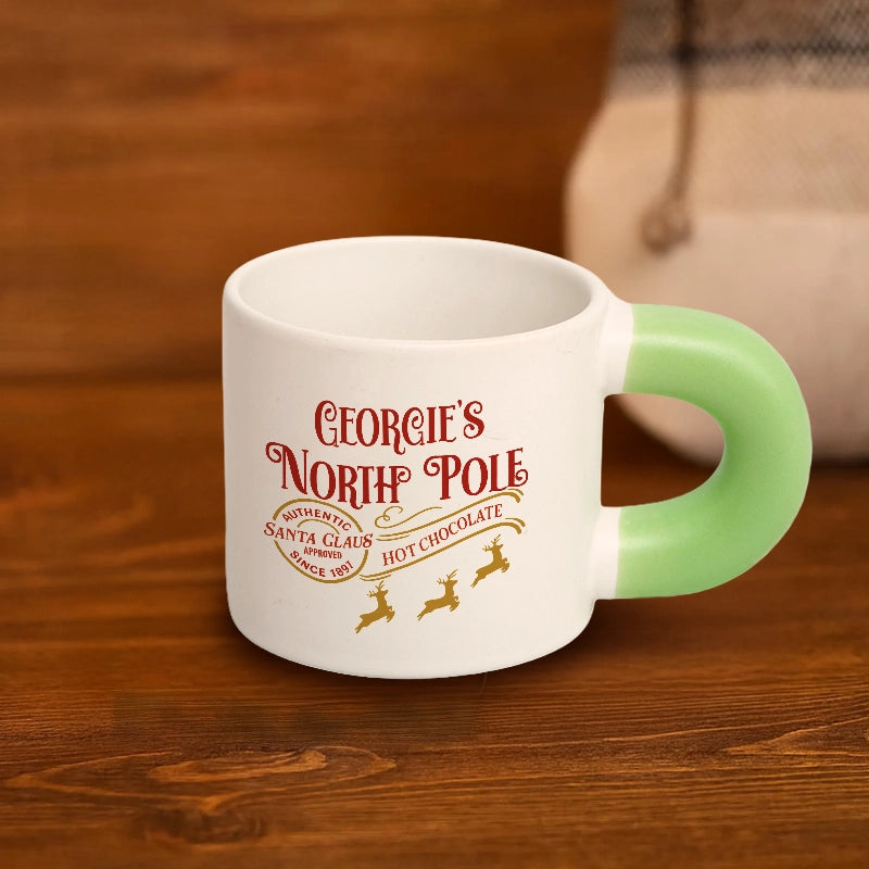 North Pole - Christmas Children's Hot Chocolate Mug - Personalized Chunky Mug