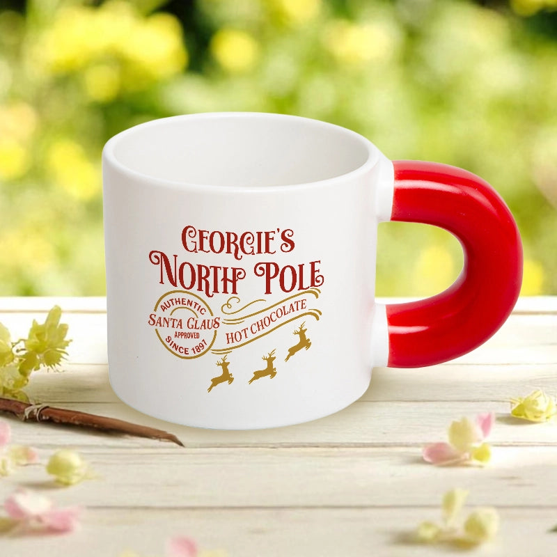 North Pole - Christmas Children's Hot Chocolate Mug - Personalized Chunky Mug