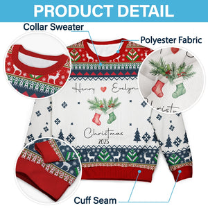 Couple Stocking - Custom Christmas Gift For Couple - Personalized Ugly Sweater