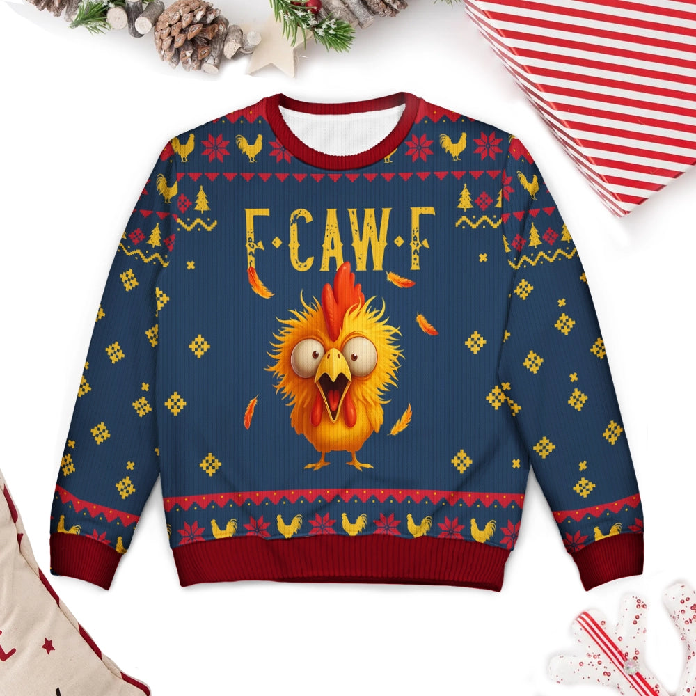 Funny Crazy Chicken - Personalized Ugly Sweater
