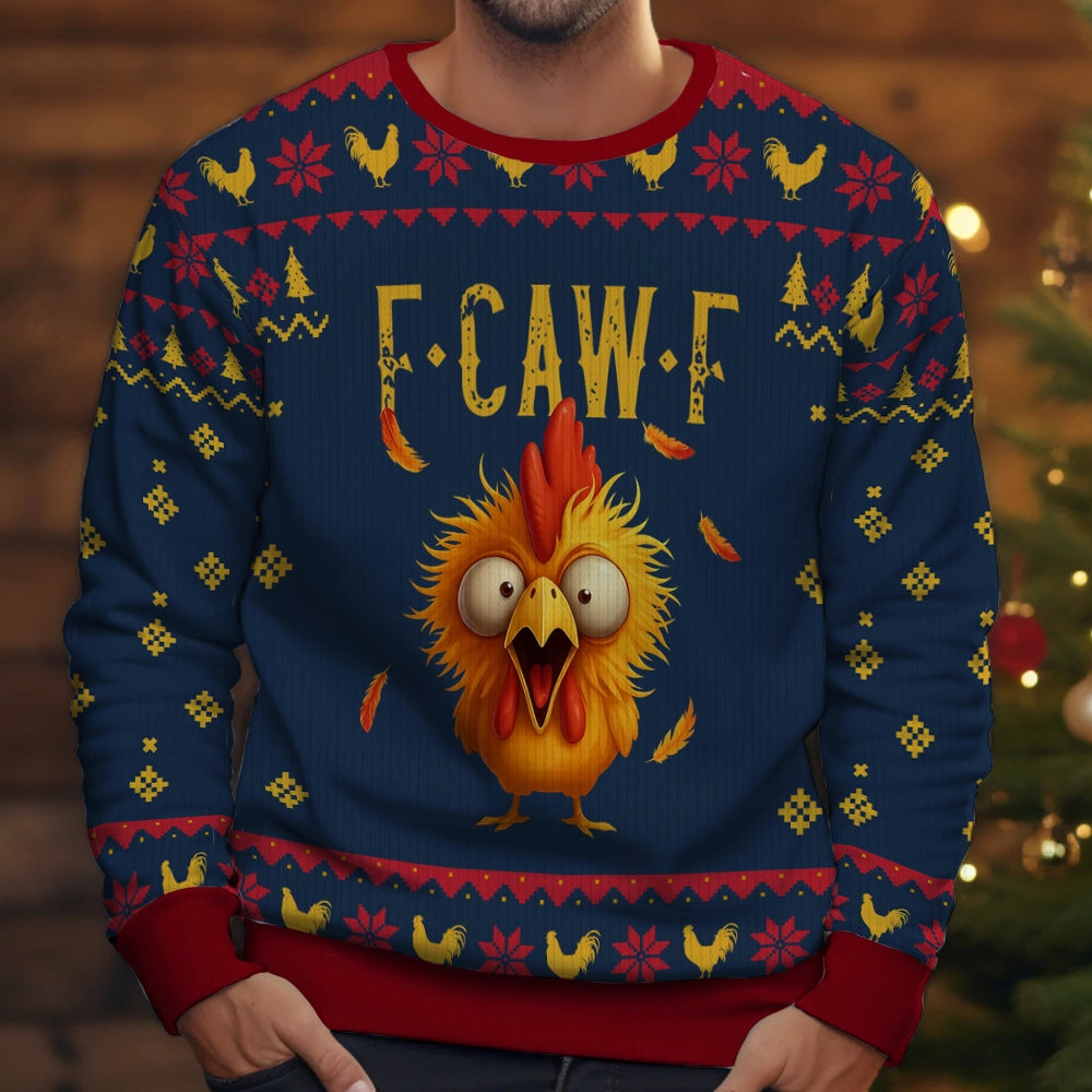 Funny Crazy Chicken - Personalized Ugly Sweater