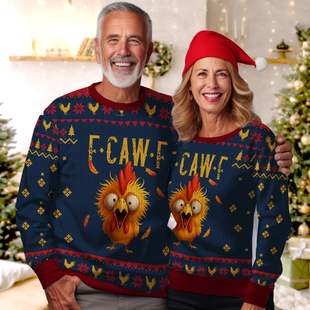 Funny Crazy Chicken - Personalized Ugly Sweater