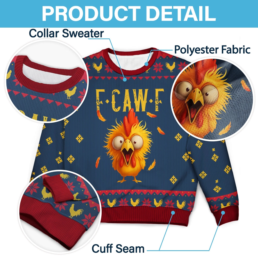 Funny Crazy Chicken - Personalized Ugly Sweater