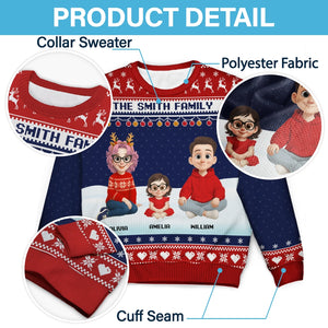 Family Cartoon - Personalized Ugly Sweater