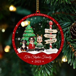 First Christmas As Family Of Three - Personalized 2-Layered Mix Ornament